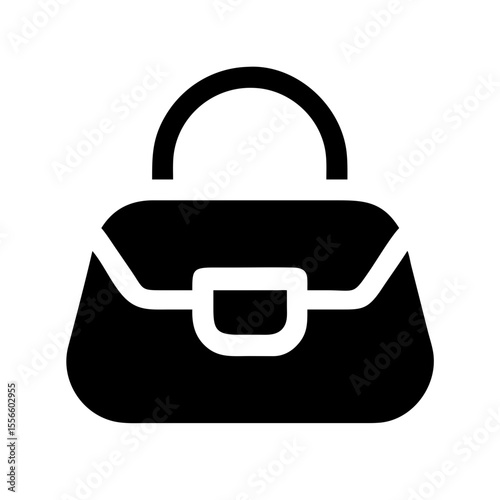 Stylish black handbag on a white background for fashion accessory concept