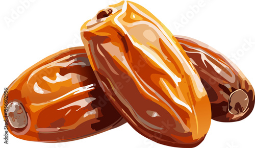 Sweet Medjool dates, a delightful trio, are beautifully displayed. Their rich, caramel hues and succulent appearance entice the eye. These dates are a symbol of natural sweetness