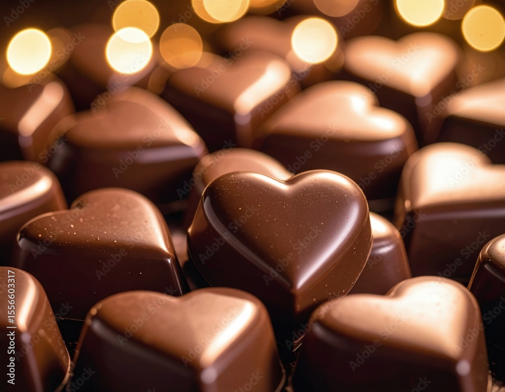 Fototapeta premium Close-up chocolate hearts