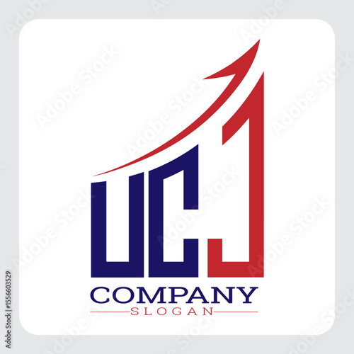 UCJ logo design, UCJ Company Logo Design Growth vector, UCJ Upward Arrow Business Success Logo vector, UCJ Corporate Branding Logo, UCJ simple and modern logo, UCJ business finance logo design, etc.
