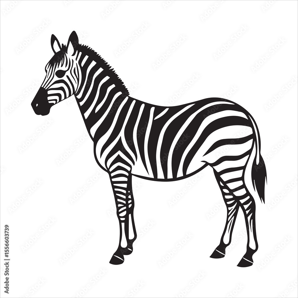 Obraz premium plain zebra silhouette vector illustration
