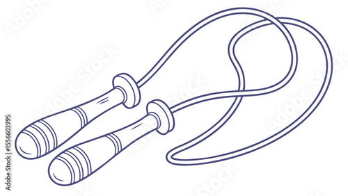 Simple Line Art Illustration of a Jump Rope for Exercise.