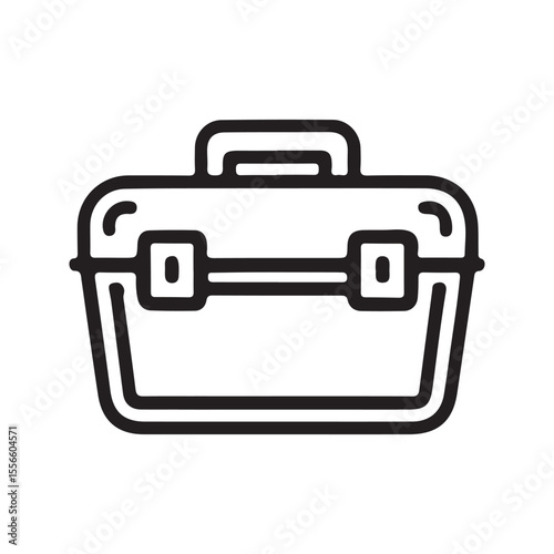 Black Line Art Illustration of a Tool Box toolbox tools