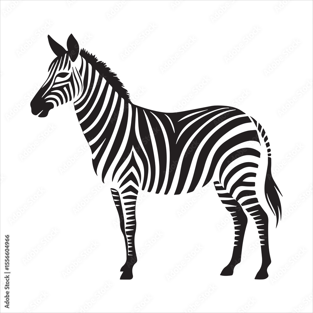 Fototapeta premium plain zebra silhouette vector illustration