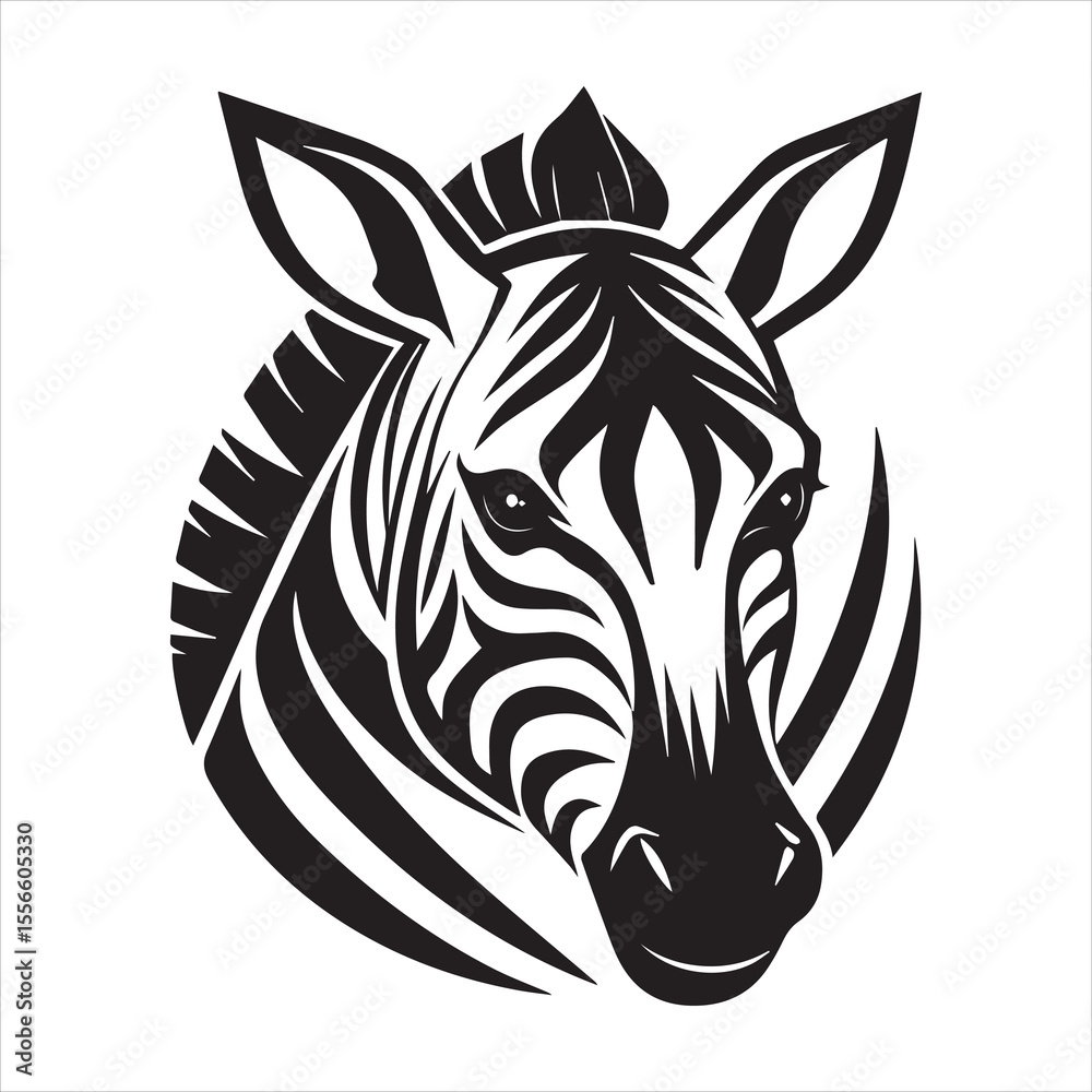 Fototapeta premium plain zebra silhouette vector illustration