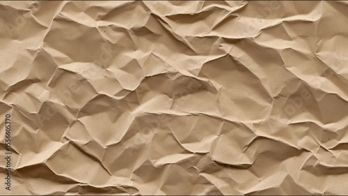  top view on sepia color crumpled paper, texture background. Stop motion animation loop