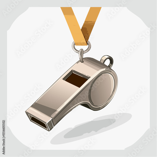 A whistle hanging from a lanyard
