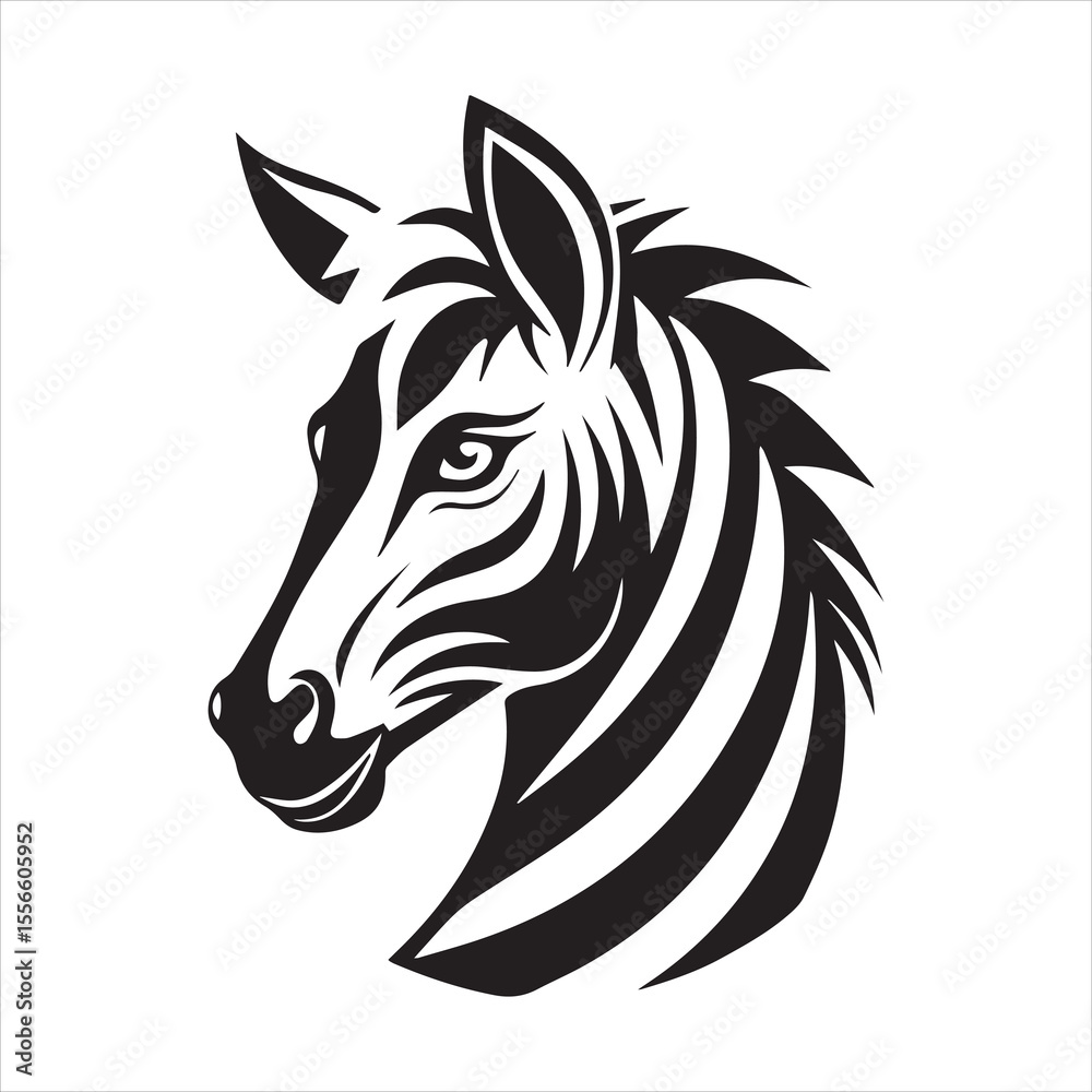 Fototapeta premium plain zebra silhouette vector illustration