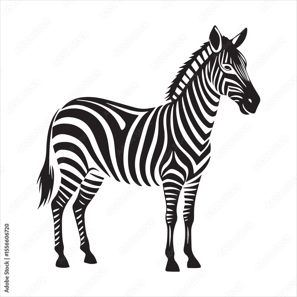 Obraz premium plain zebra silhouette vector illustration
