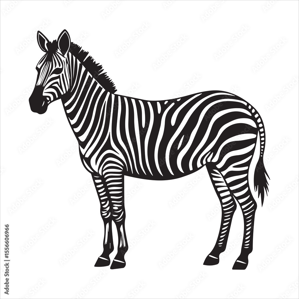 Obraz premium plain zebra silhouette vector illustration