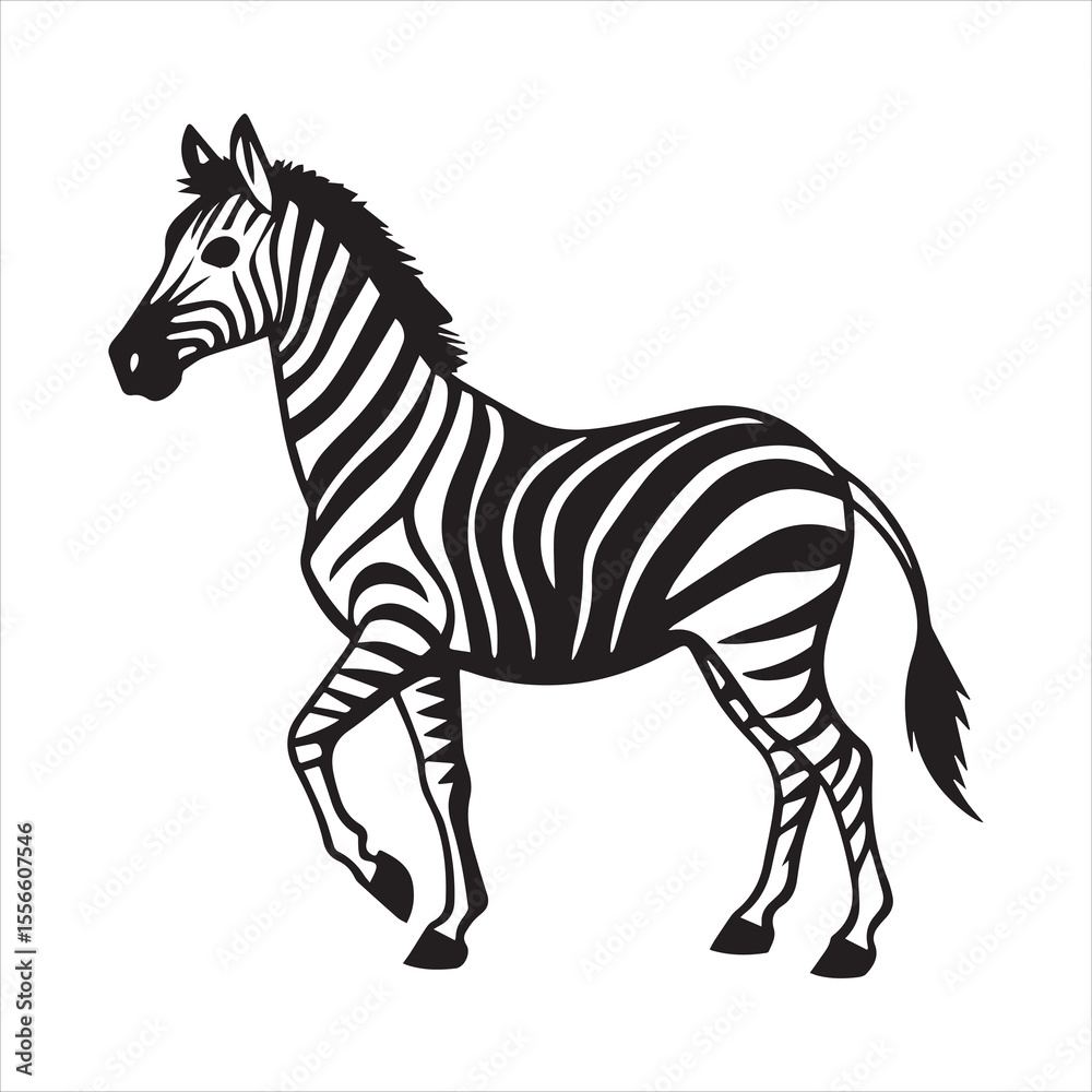 Obraz premium plain zebra silhouette vector illustration