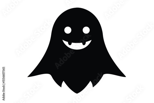 smiling ghost vector icon