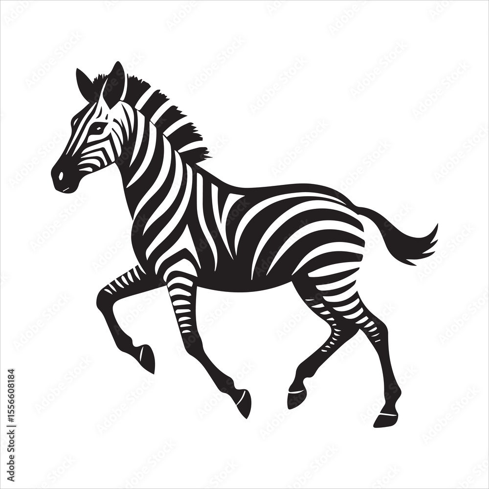 Fototapeta premium plain zebra silhouette vector illustration