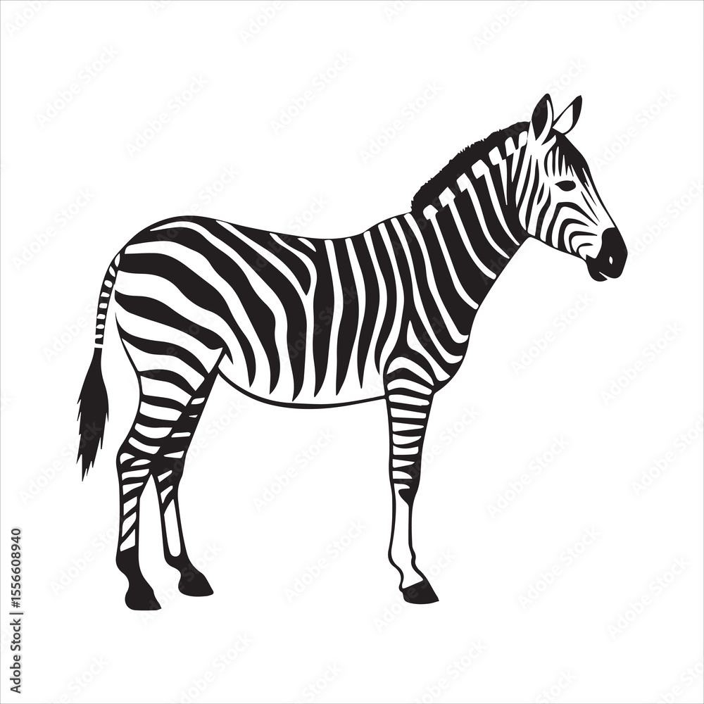 Obraz premium plain zebra silhouette vector illustration