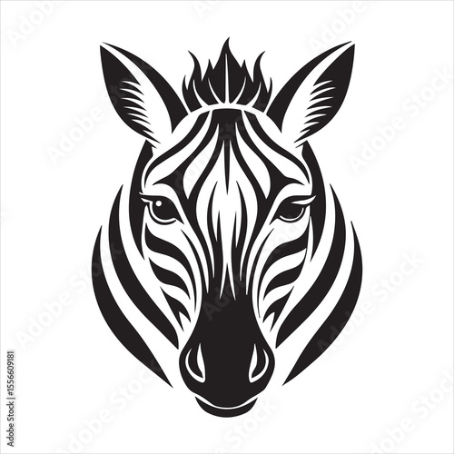 Wallpaper Mural plain zebra silhouette vector illustration Torontodigital.ca