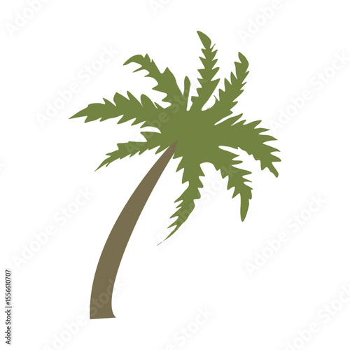 single palm tree icon summer design template vector illustration