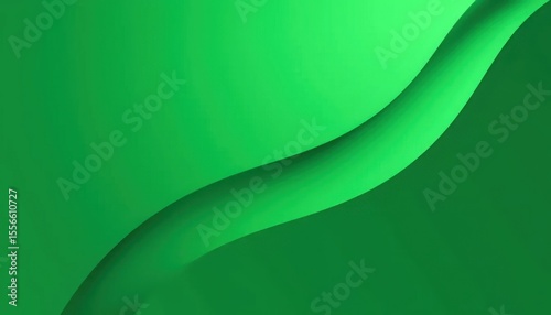 A green abstract background with a curved curve.