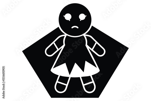 broken doll vector icon
