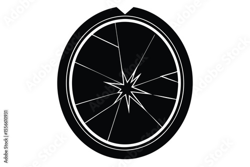 broken mirror vector icon