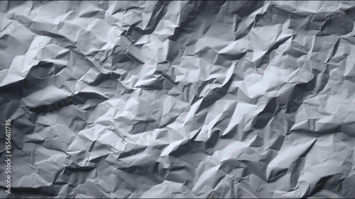  top view on grey color crumpled paper, texture background. Stop motion animation loop