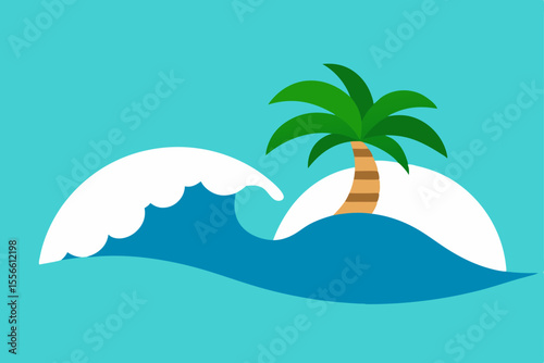 Ocean Waves Crashing on Tropical Island Paradise A Serene Escape