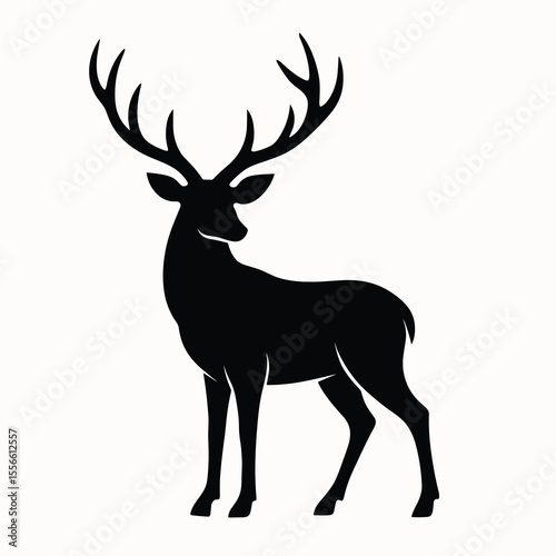 Minimalist deer with antlers