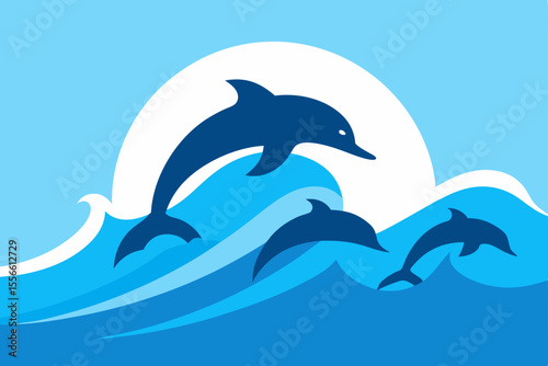 Ocean Wonders Dolphins Leaping in Majestic Waves