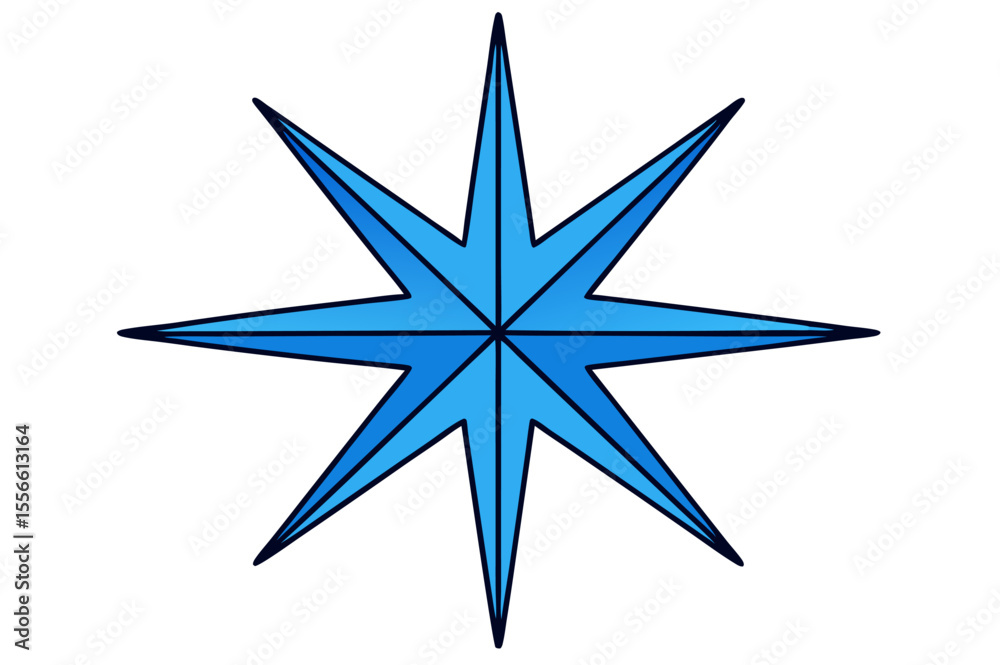 Obraz premium Golden Christmas star compass rose vector illustration