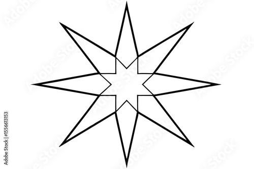A golden compass rose vector with a star design, perfect for a map decoration or a holiday symbol illustration