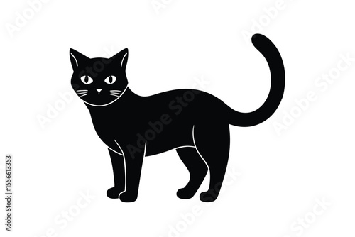black cat vector illustration