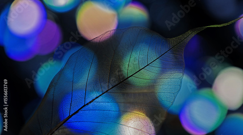 leaf texture, leaf background with veins and cells and light bokeh