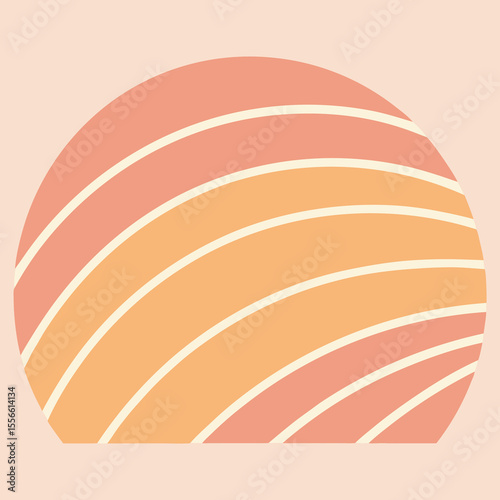 Abstract geometric design with earth tone colors and retro style elements