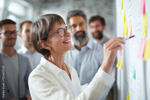 Brainstorming session: diverse business team brainstorming ideas
