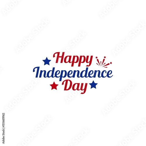 Independence Day 4th of July typography clip art design on plain white transparent isolated background for card, shirt, hoodie, sweatshirt, apparel, tag, mug, icon, poster or badge