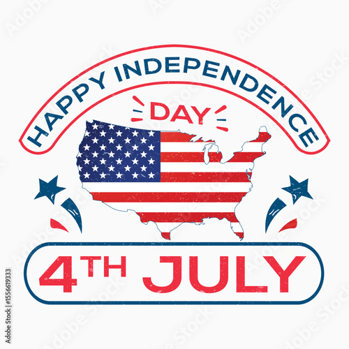 Happy Independence Day. American flags against a background. July 4.
