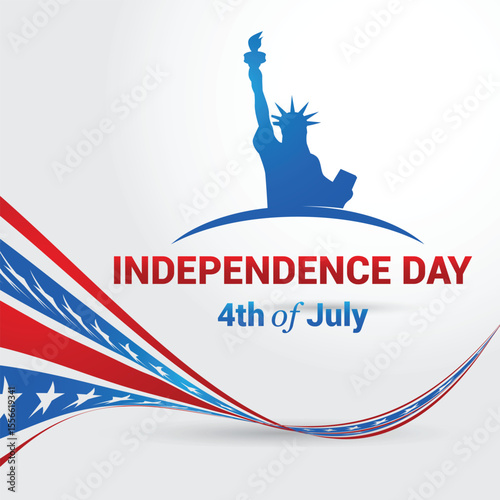 Happy Independence Day. American flags against a background. July 4.
