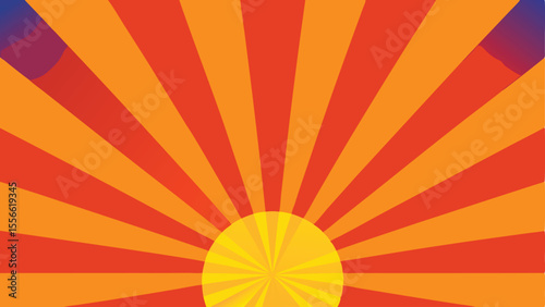 Abstract sunburst design with gradient rays bursting outward from a center point