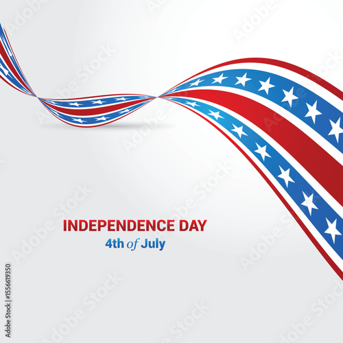 Happy Independence Day. American flags against a background. July 4.
