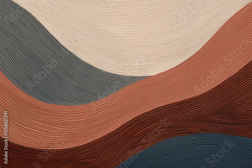 Modern Abstract Earthy Tones Landscape Art