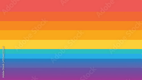 Colorful gradient horizontal rainbow stripes with transparency for design applications