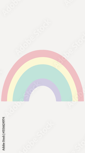 Pastel rainbow illustration featuring soft colors and elegant arches for design projects