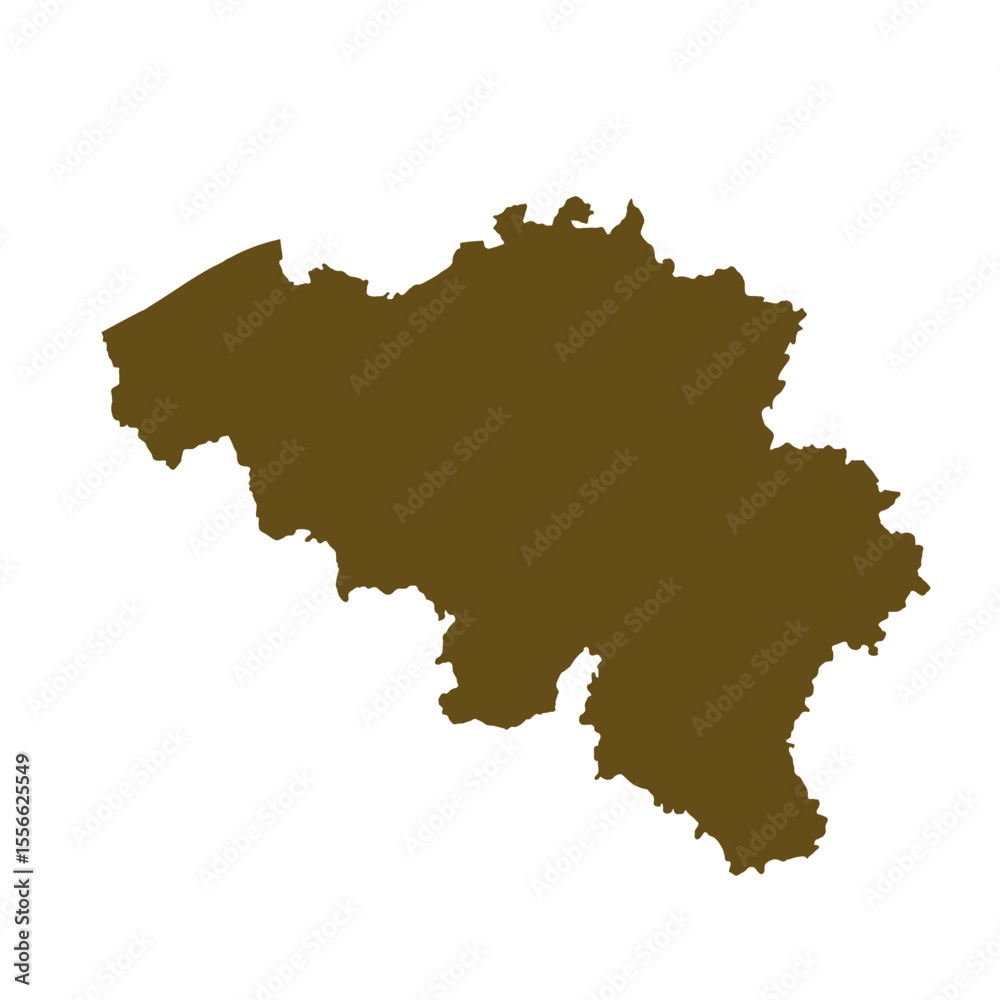 Fototapeta premium Map of Belgium, sign silhouette. World Map Globe. Vector Illustration isolated on transparent background. Europe continent.