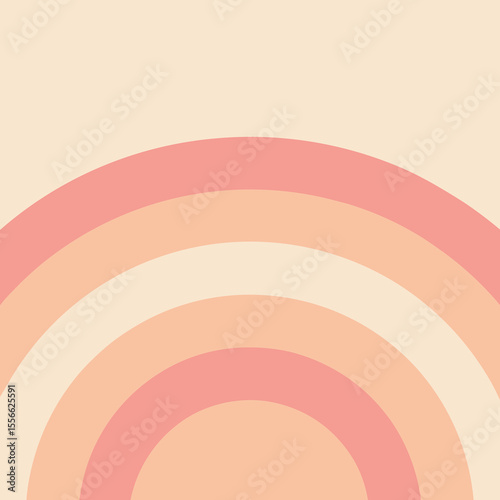 Retro rainbow design with pastel colors creating a harmonious and minimalist aesthetic