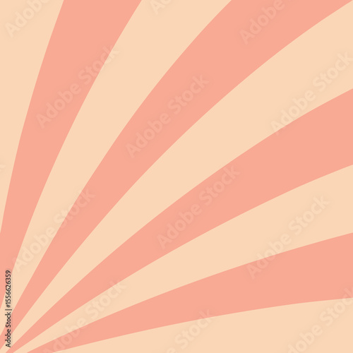 Soft peach retro rays design with pastel color for a vintage creative look