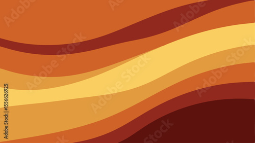 Warm earth tone wavy layers abstract design on a transparent background