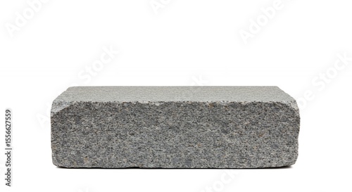 Gray rectangular brick isolated on white background