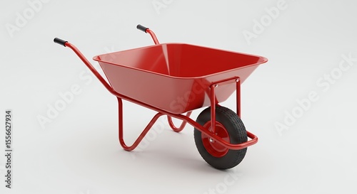 Red wheelbarrow filled with liquid photo