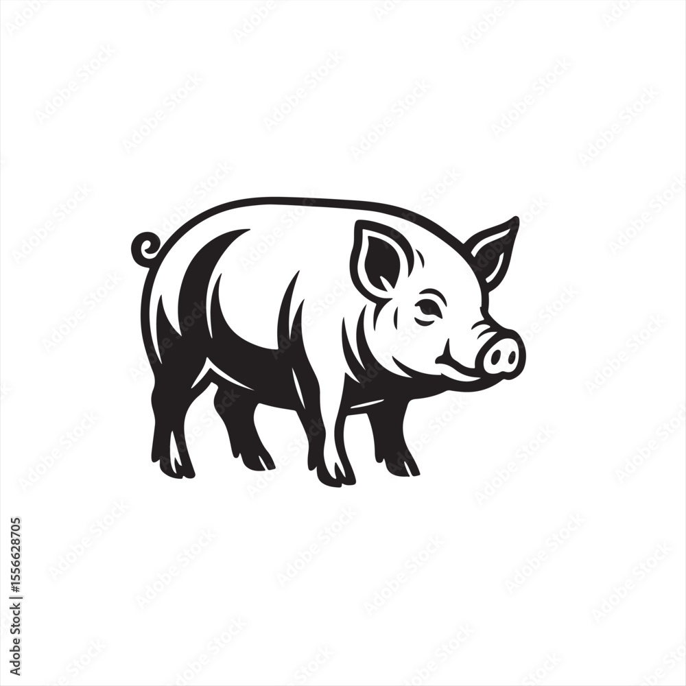 Fototapeta premium vector illustration of a pig