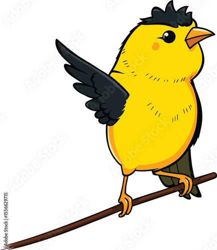 Cute cartoon a illustrator vector canary