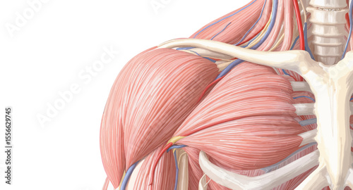 Detailed Anatomy of Shoulder Muscles and Surrounding Structures in Human Body